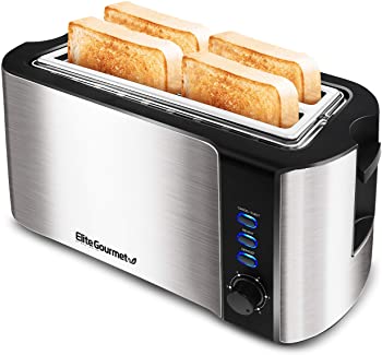 Elite Gourmet Maxi-Matic 4 Slice Long Slot Toaster