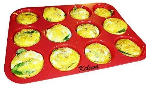 Keliwa 12 Cup silicone muffin – Cupcake Baking Pan