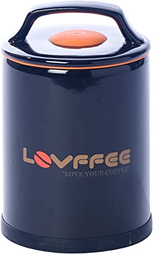 LOVFFEE Black Ceramic Premium Coffee Canister