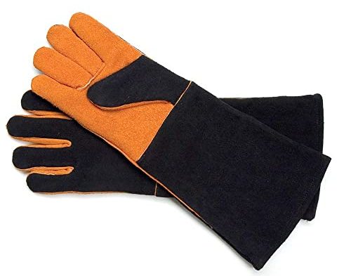 Steven Raichlen Best Of Barbecue Extra Long Suede Grill Gloves SR8038