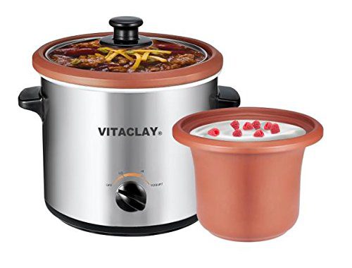 VitaClay VS7600-2C 2-in-1 Yogurt Maker And Personal Slow Cooker