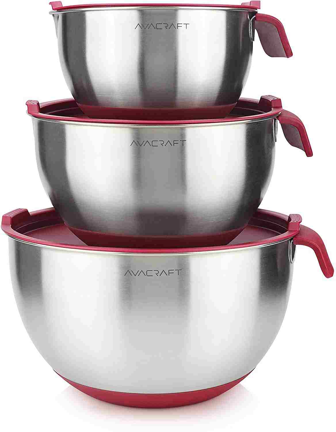 Avacraft Stainless Steel Non-slip Mixing Bowls