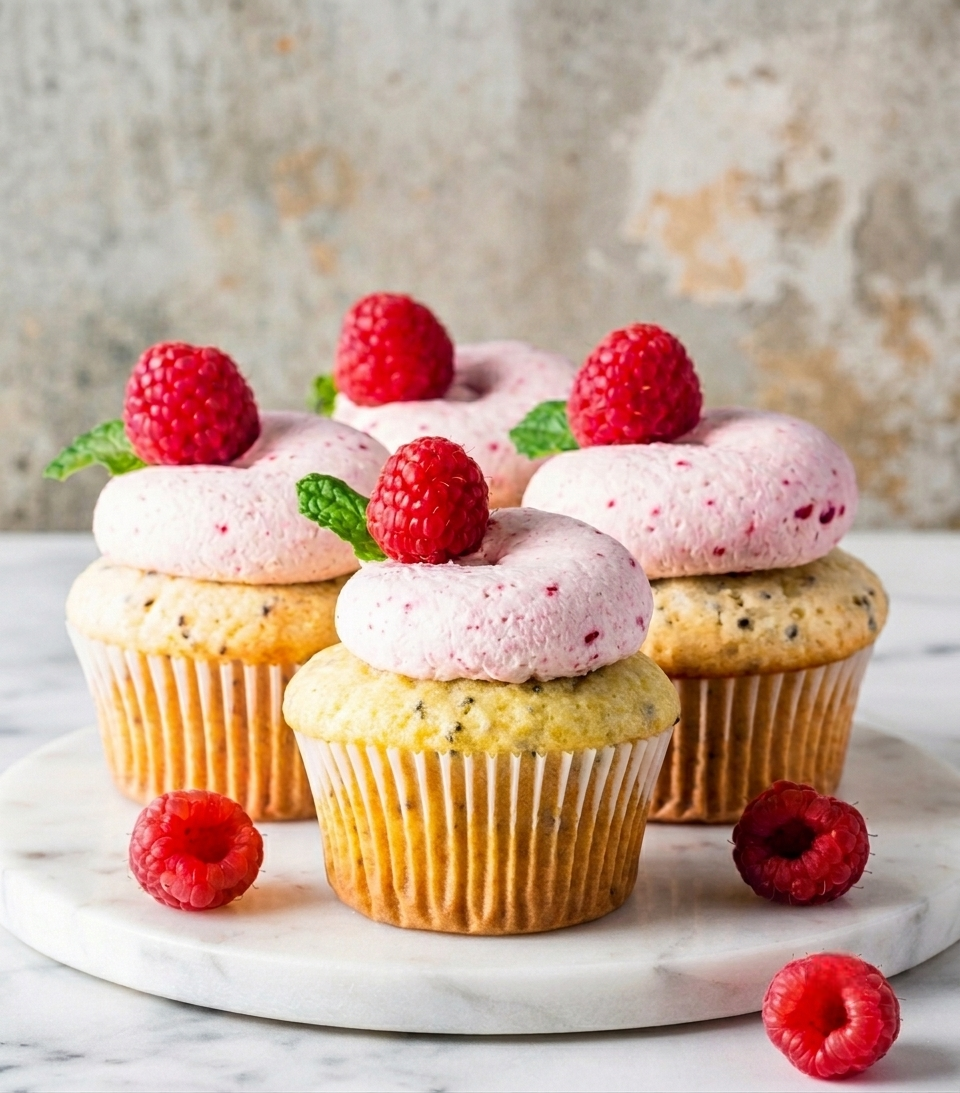Raspberry Chia Cupcakes recipe by Camila Hurst