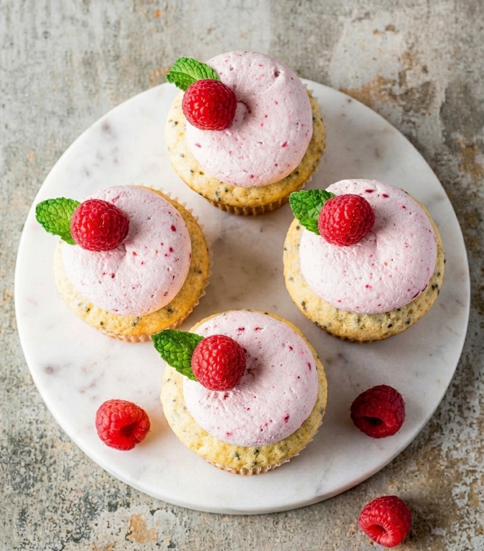 Raspberry Chia Cupcakes recipe by Camila Hurst