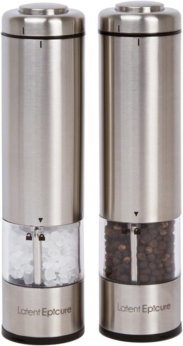 Latent Epicure Battery Operated Salt and Pepper Grinder Set