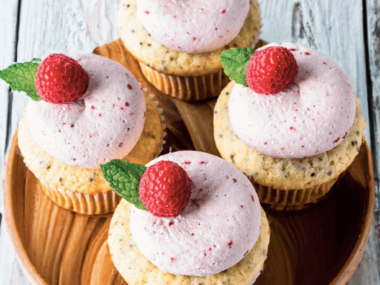 Raspberry Chia Cupcakes recipe by Camilla Hurst