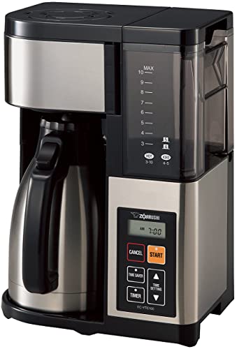 Zojirushi EC-YTC100XB Coffee Maker, 10 Cup, Stainless Steel Black