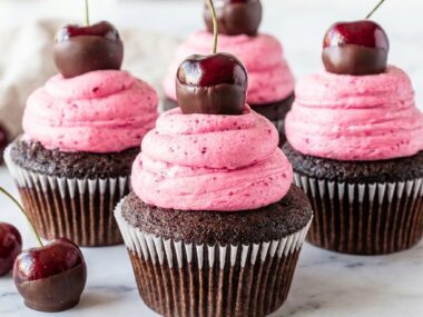 Dark Chocolate Cherry Cupcakes Recipe 1