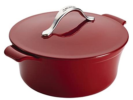 Anolon Vesta Cast Iron Cookware 5-Quart Round Covered Dutch Oven