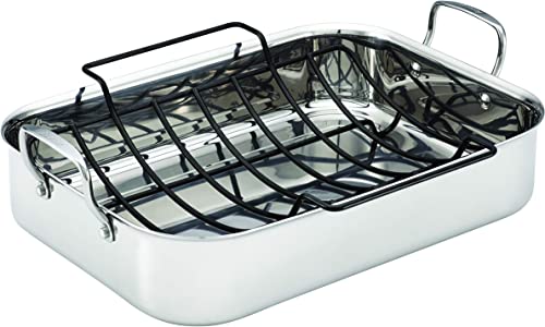 Anolon Triply Clad Stainless Steel Roasting Pan with Rack – Best Extra Large Roasting Pan