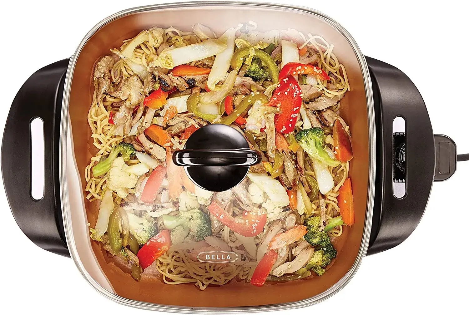 BELLA Electric Skillet and Frying Pan with Glass Lid