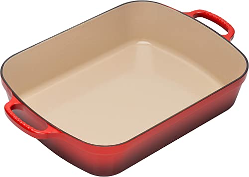 Le Creuset Enameled Cast Iron Signature Rectangular Roaster – Best Rackless Roasting Pan