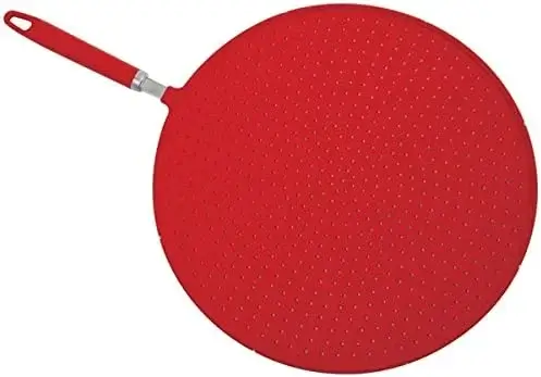 Norpro Grip-EZ Red Silicone Splatter Screen Strainer – Best No Melt Splatter Screen