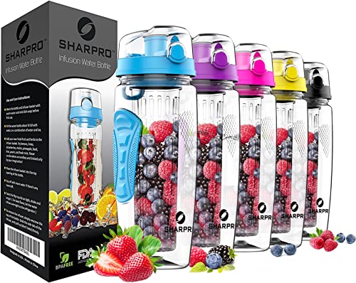 Sharpro 32 OZ Fruit Infuser Water Bottle