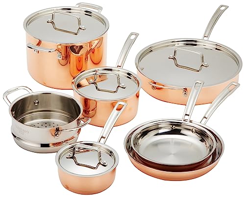 Cuisinart CTP-11AM Copper Tri-Ply Stainless Steel Cookware Set