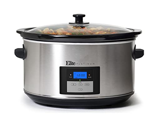 Elite Platinum Mst-900d Maxi-Matic 8.5 Quart Digital Programmable Slow Cooker