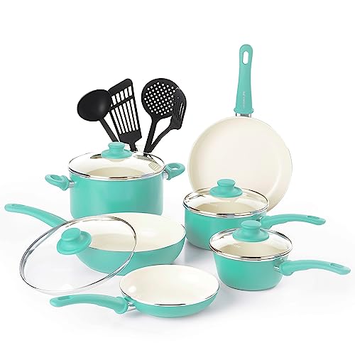 Greenlife CW000531-002 Soft Grip Toxin-Free Healthy Ceramic Cookware Set