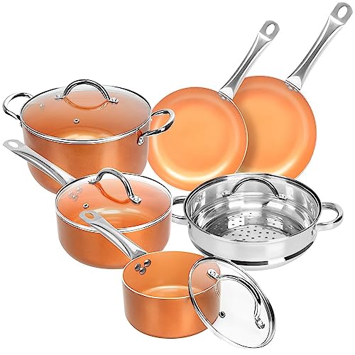 Shinueri Nonstick Ceramic Copper Cookware Set