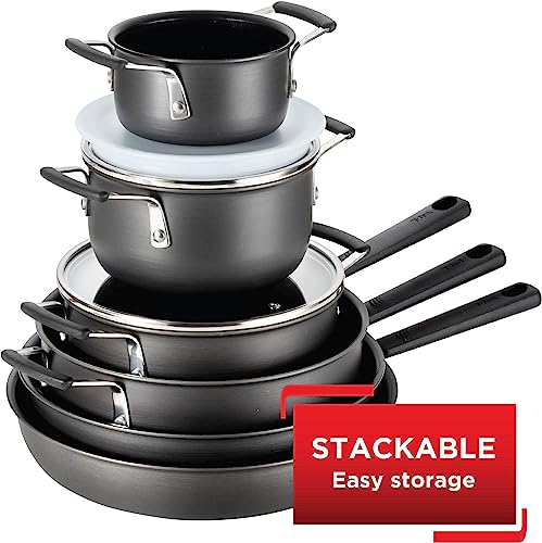 T-fal All-In-One Hard Anodized Nonstick Cookware Set, 12-Piece – Best Stackable T-Fal Cookware Set