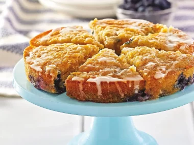 Air Fryer Blueberry Coffee Cakes by Robin Fields