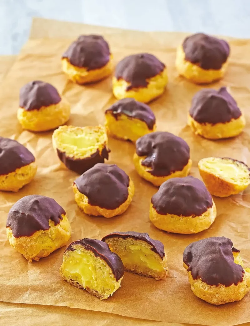 Air Fryer Chocolate-Dipped Cream Puffs Recipe by Robin Fields