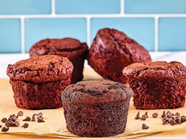 Air Fryer Double Chocolate Muffins Recipe by Aileen Clark