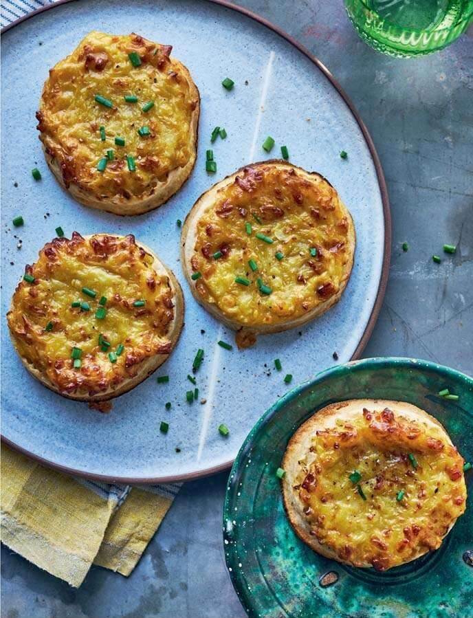 Air Fryer Gooey Rarebit Crumpets Recipe by Dean Edwards