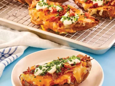 Air Fryer Loaded Sweet Potato Skins Recipe by Aileen Clark