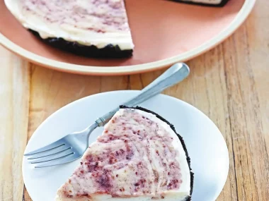 Air Fryer Raspberry White Chocolate Cheesecake Recipe by Robin Fields