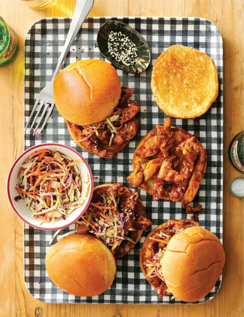 Air Fryer General Tso’s Chicken Sandwich With Broccoli Slaw Recipe