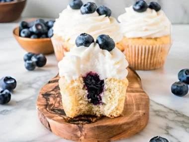 Blueberry Ricotta Cupcakes Recipe by Camilla Hurst