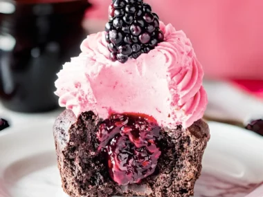 Flourless Chocolate Blackberry Cupcakes Recipe by Camila Hurst