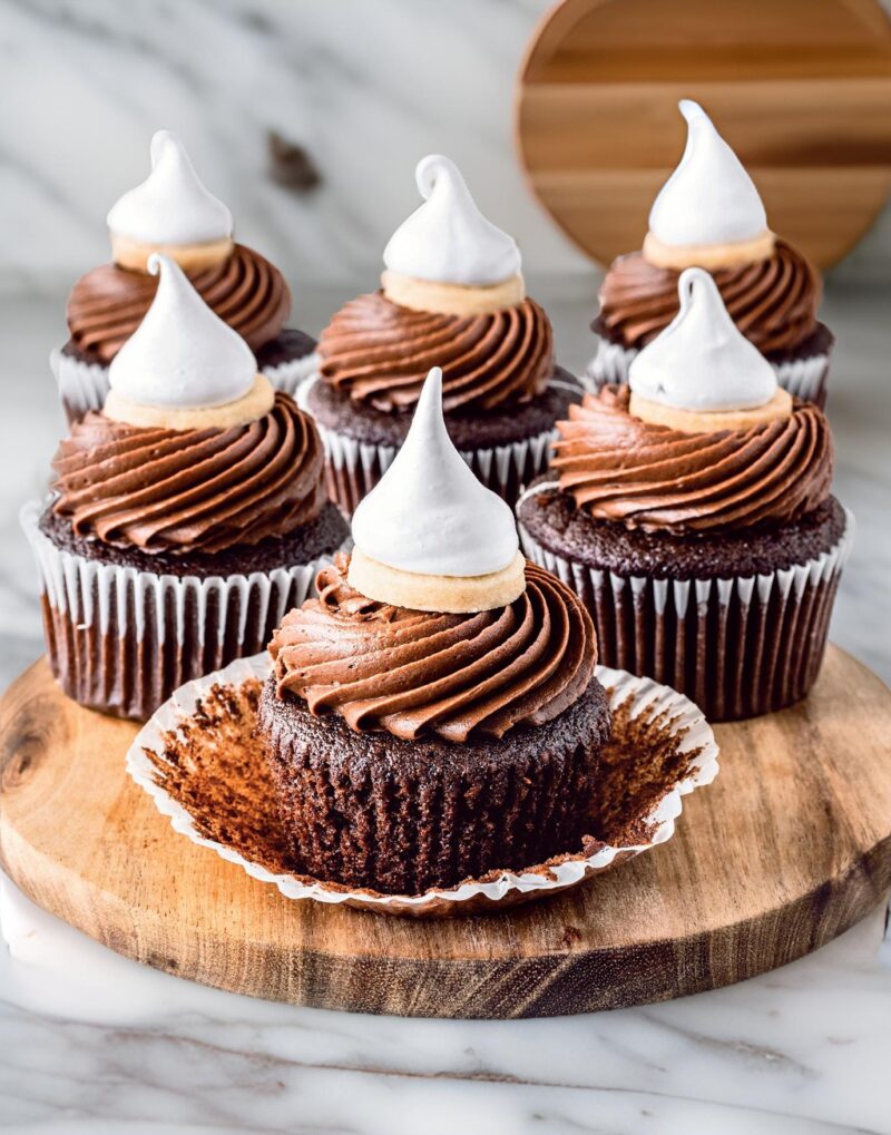 Chocolate Marshmallow Cookie Cupcakes Recipe by Camilla Hurst