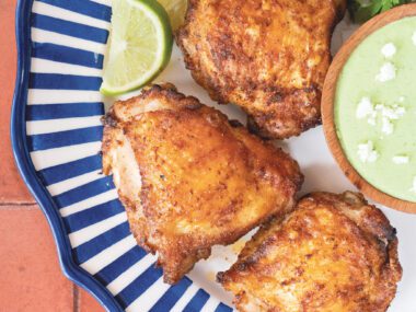 Air Fryer Cilantro Feta Chicken Thighs Recipe