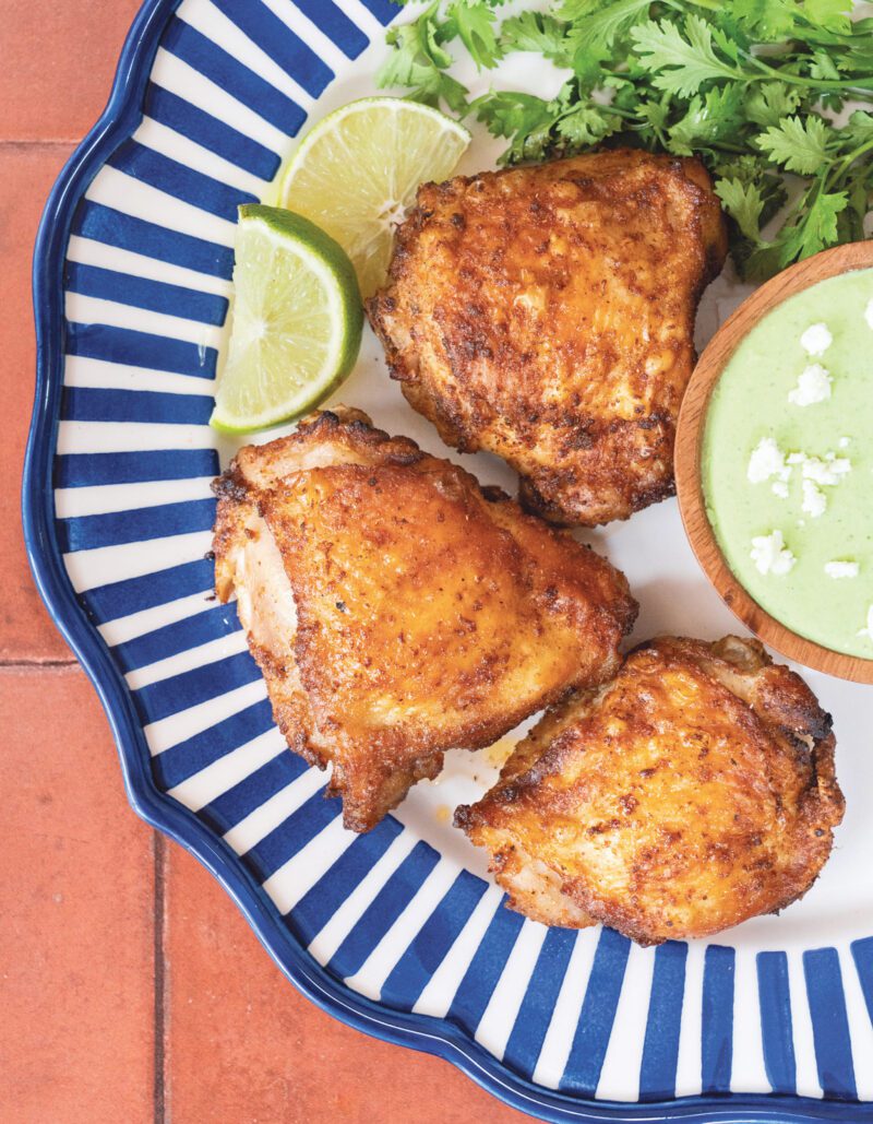 Air Fryer Cilantro Feta Chicken Thighs Recipe